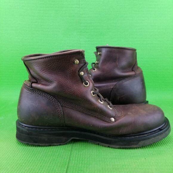 ✅Classic BROWN Leather Georgia Boots Mens 10M Lace up Soft Toe G6173 Work Shoes - Picture 10 of 12